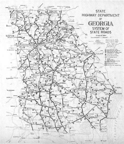 Old road system map of Georgia state - 1929 | Georgia state | USA ...