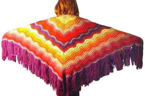 Knitting Patterns Galore - Feather and Fan Comfort Shawl