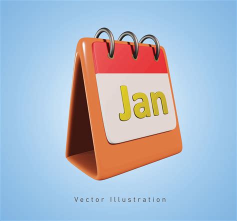 January calendar in 3d vector illustration 28110318 Vector Art at Vecteezy