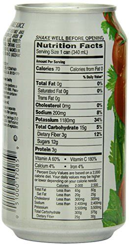 V8 Tomato Juice Nutrition Label - Nutrition Ftempo