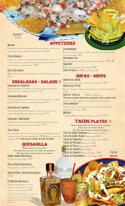 El Meson Authentic Mexican Cuisine | Menu1 | Castle Rock