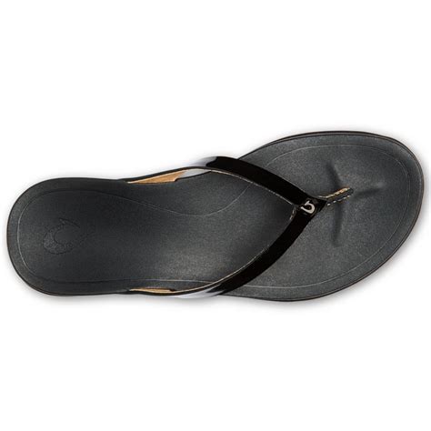 Olukai Women's Ho'opio Leather Sandal Black | Laurie's Shoes