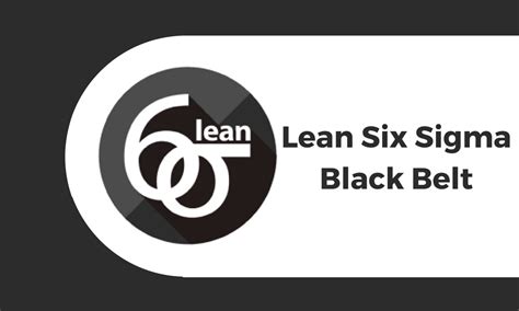 Lean six sigma black belt