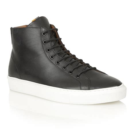 Buy men's Frank Wright Logan Black/White Leather High Tops online