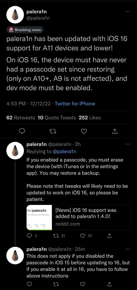 iOS 16.x support added to palera1n jailbreak for checkm8-susceptible ...