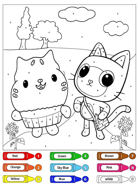 Sleeping Pandy Paws Color by Number Coloring Page - Free Printable Coloring Pages for Kids