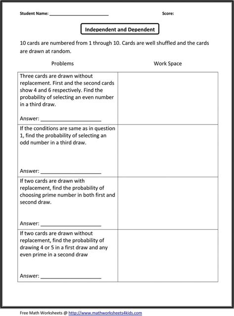 Independent And Dependent Variables Math Worksheet - Herbal Saga