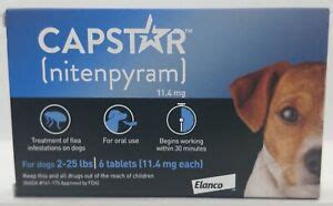 Capstar (nitenpyram) Dogs 2-25 lbs Oral Flea Treatment 6 Tablets NOT ...