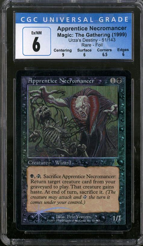 Magic the Gathering Urza's Destiny Apprentice Necromancer FOIL CGC 6 ...