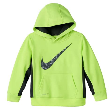 Nike - Nike Swoosh Little Boys Neon Green Volt Therma-Fit Hoodie Pullover Sweatshirt 4 - Walmart ...