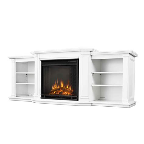 Valmont Entertainment Center Electric Fireplace in White by Real Flame ...