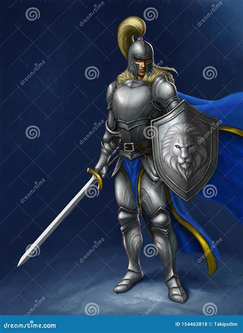 Medieval Knight With Sword And Shield Royalty-Free Stock Image ...