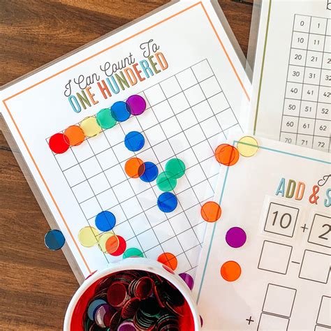 "This simple printable math bundle includes a 100 chart counting by ...