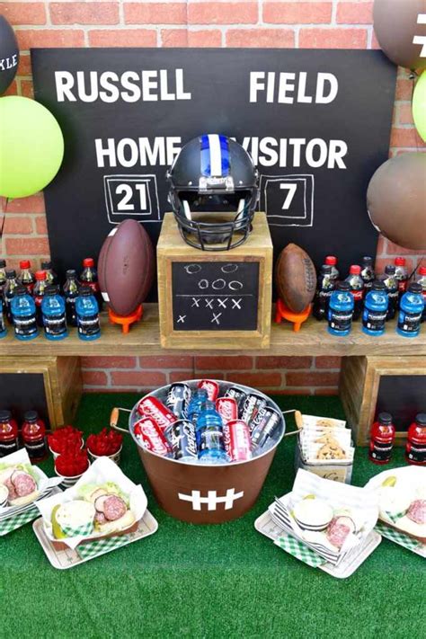 Football Party Table + DIY Football Drink Tub - Make Life Lovely