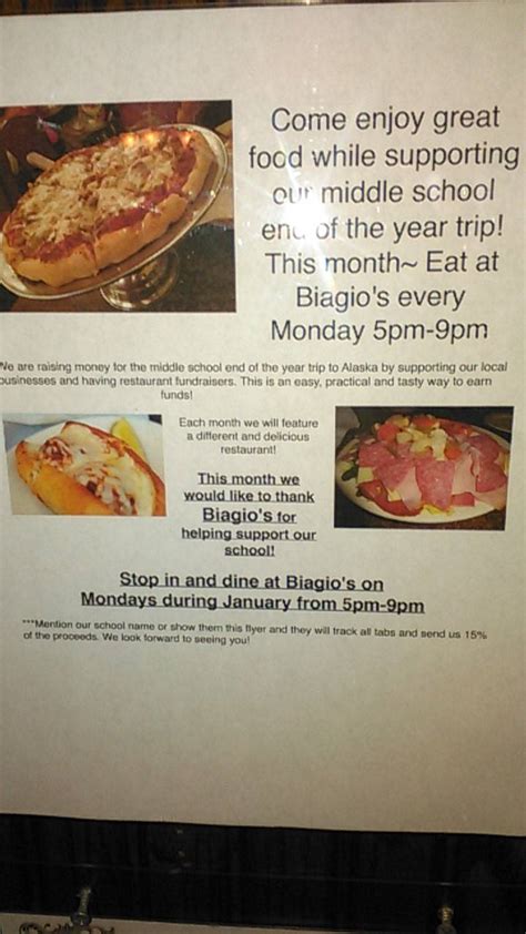 Menu at Biagio's Italian Restaurant, Lake Forest