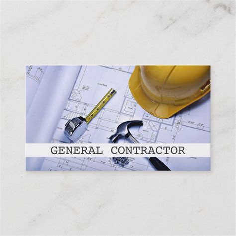 General Contractor Builder Construction Business Business Card | Zazzle