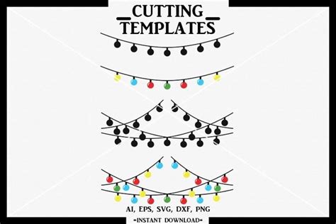 Christmas Lights SVG, Christmas, Silhouette, Cameo, Cricut