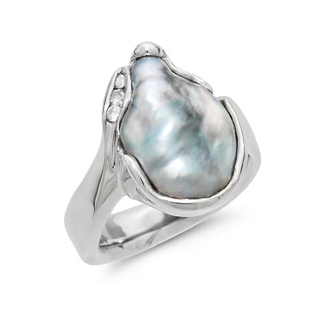 Freeform Tahitian Pearl Ring IND1043 - deJonghe Original Jewelry