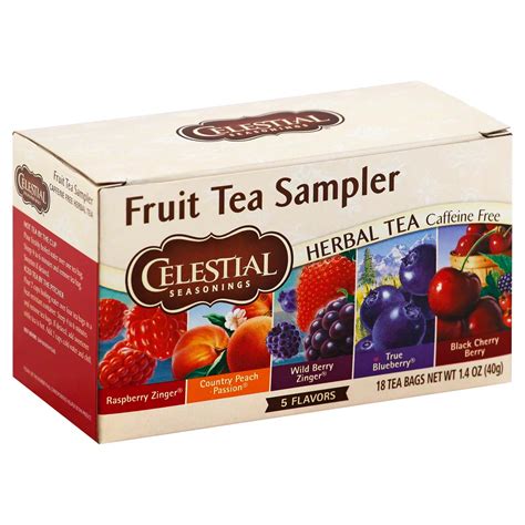 Celestial Seasonings Caffeine Free Fruit Tea Sampler Herbal Tea Bags ...