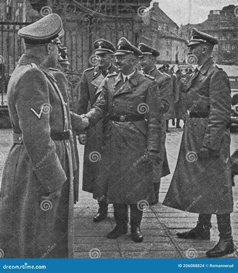 Reichsfuhrer Heinrich Himmler Greets Others Nazis At Prague Castle. On ...