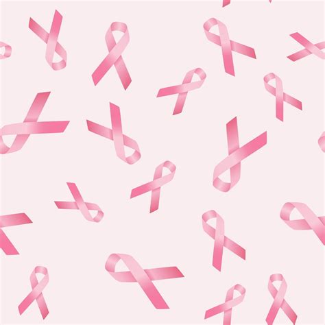 Breast cancer awareness seamless pattern of pink ribbon on pink ...