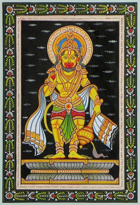 Lord Hanuman - Pata Painting on Patti - 19 x 13 inches (With images) | Indian art paintings ...