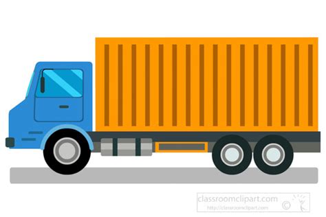 Truck Clipart - container-truck-transportation--clipart - Classroom Clipart