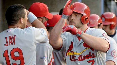 Matt Holliday celebrates his huge two-run home run.