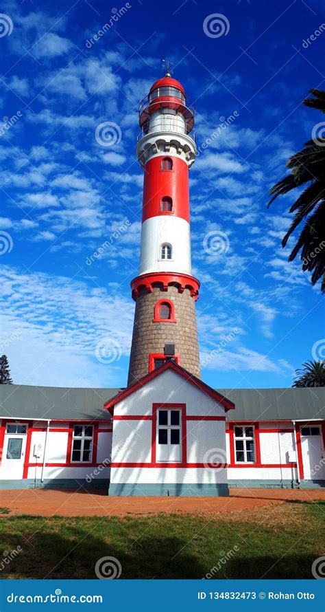 Lighthouse Swakopmund edit stock image. Image of white - 134832473