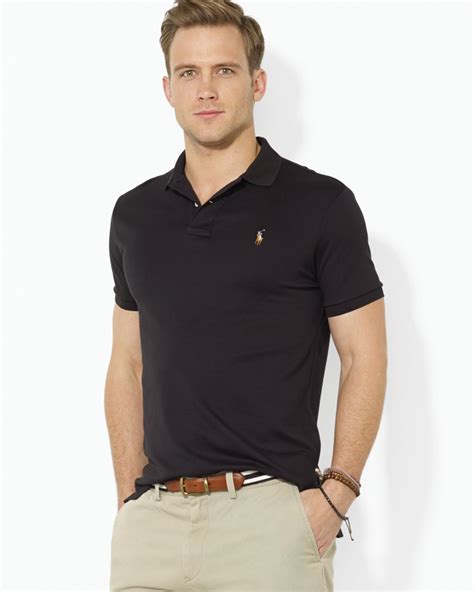 Lyst - Ralph Lauren Polo Pima Soft Touch Classic Polo Shirt - Regular Fit in Black for Men