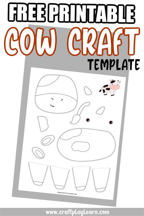 Cow Printable Template For Kids - Craft Play Learn Paper Crafts For Kids, Arts And Crafts ...