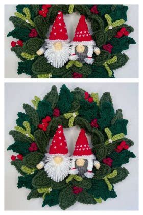 Christmas Wreath Free Knitting Patterns & Paid - Knitting Pattern