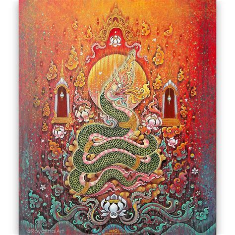 Naga Art - Traditonal Thailand Paintings for Sale Online l Royal Thai Art