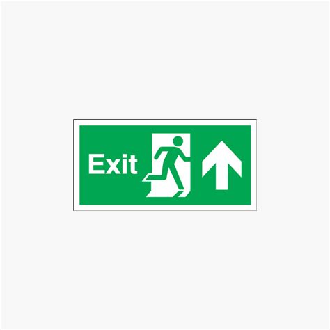 150x300mm Exit Arrow Up Self Adhesive Plastic Signs - Safety Sign UK