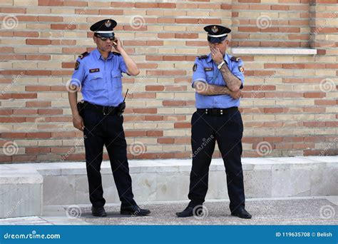 Two Policemen in Tirana, Albania Editorial Stock Photo - Image of ...