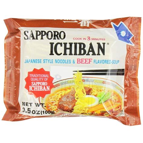 Sapporo Ichiban Japanese Instant Ramen Noodles - Beef Flavor, 3.5 oz bag - Walmart.com - Walmart.com