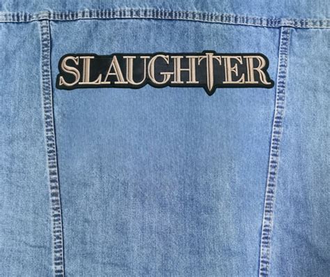 SLAUGHTER - LOGO EMBROIDERED BACK PATCH | black-wings