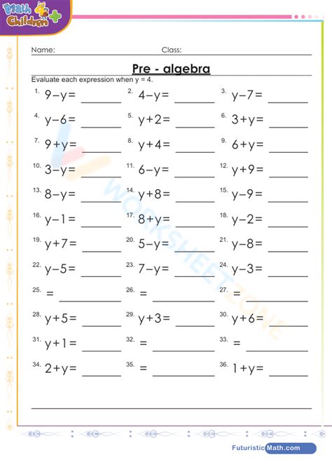 Pre-algebra Worksheets: Pack 1 - Math Worksheets | ClassCrown ...