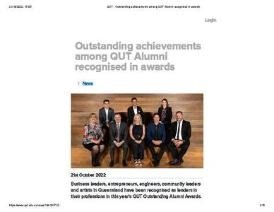 Outstanding Alumni Awards: QUT: 2022 Alumni Awards Ceremony | QUT Digital Collections