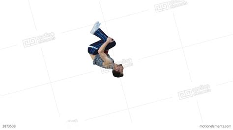 Man Performing A Backflip In Slow Motion Stock video footage | 3873508