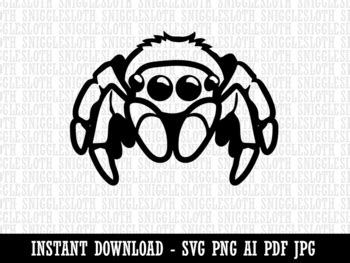 Cute Jumping Spider Clipart Instant Digital Download AI PDF SVG PNG JPG ...