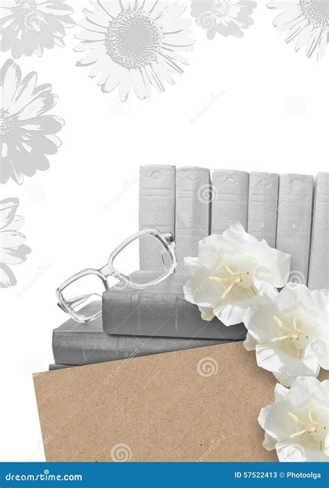 Grey Postcard. Teacher S Day Stock Image - Image of grey, books: 57522413