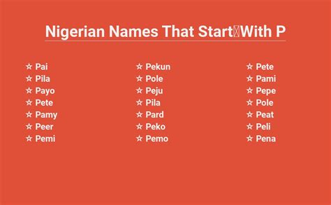 Nigerian Names That Start With P - Igbo and Yoruba Unisex Names