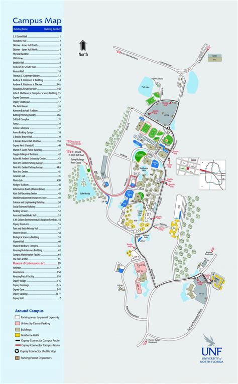 Unf campus mapa - Mapa da unf campus (Flórida - EUA)