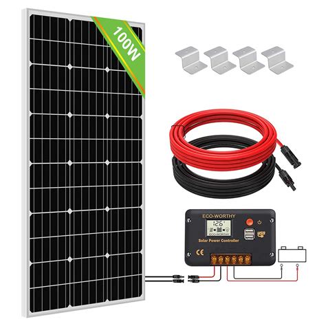 Buy ECO-WORTHY 100W Solar Panel Kit Off-Grid System: 100W 12V Monocrystalline Solar Panel with ...