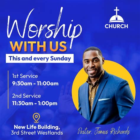 worship with us church flyer Template | PosterMyWall