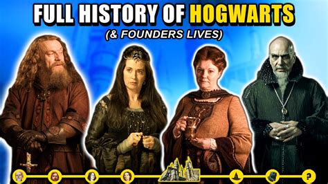 History Of Hogwarts & All 4 Founders Slytherin Gryffindor Hufflepuff Ravenclaw Harry Potter ...