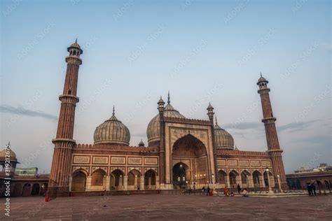 jama masjid sunrise Stock Photo | Adobe Stock