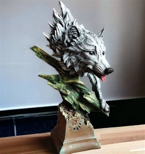 15''38cm Abstract Wolf Sculpture Wolf Art Statue - Etsy