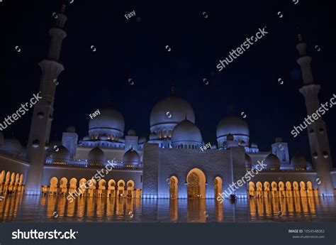 Night View Sheikh Zayed Grand Mosque Stock Photo 1054548083 | Shutterstock